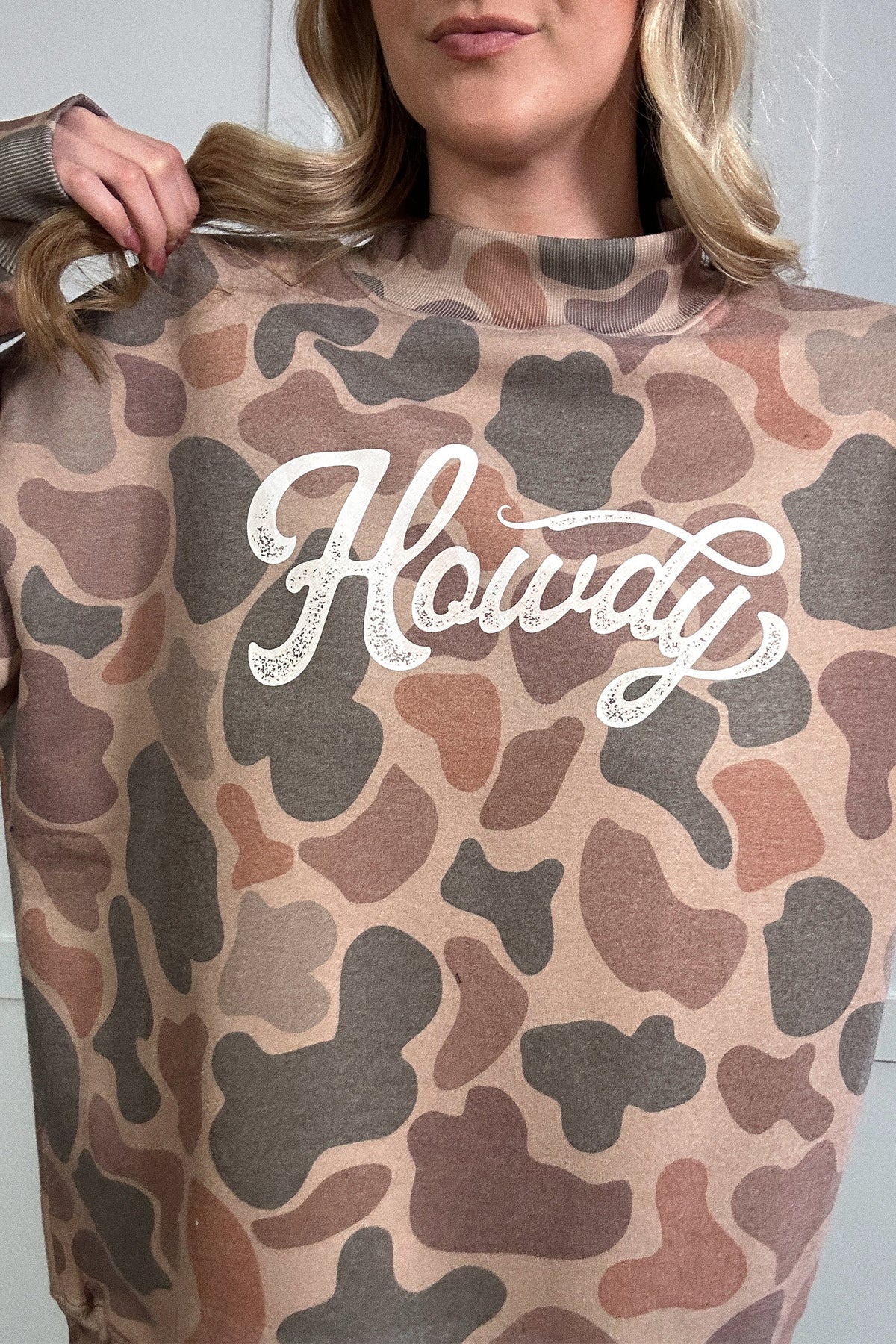 Howdy Camo Western Pullover Sweatshirt