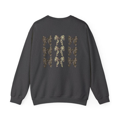 Women Camo Bow Crew neck