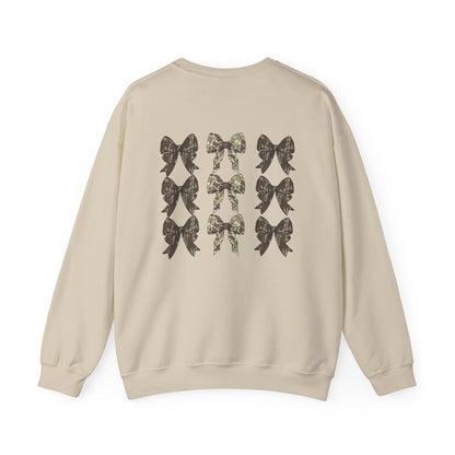 Women Camo Bow Crew neck