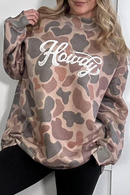 Howdy Camo Western Pullover Sweatshirt