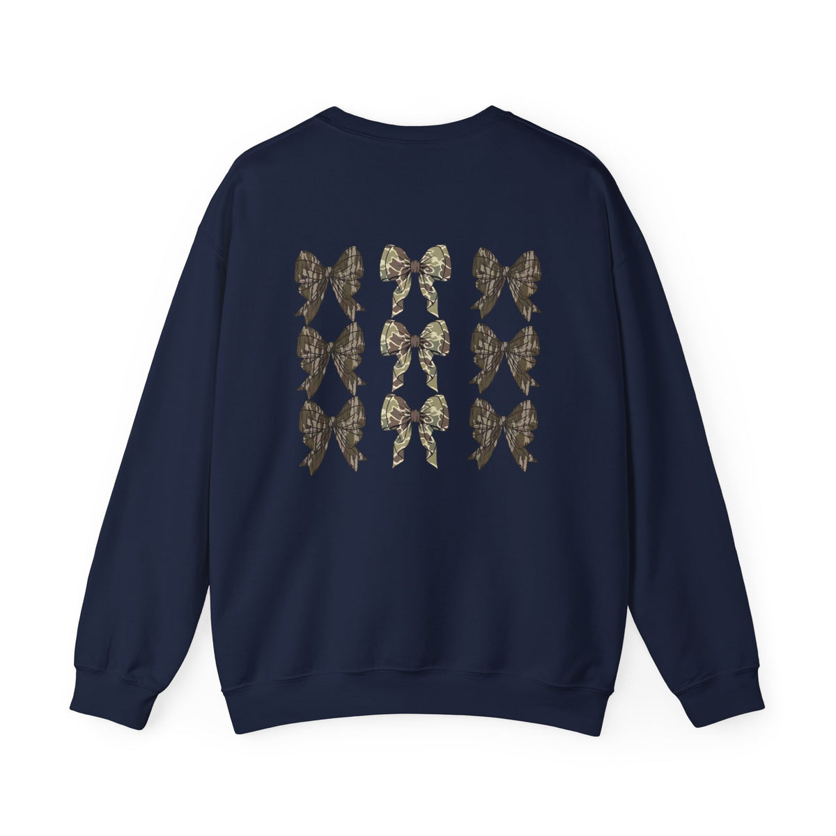 Women Camo Bow Crew neck