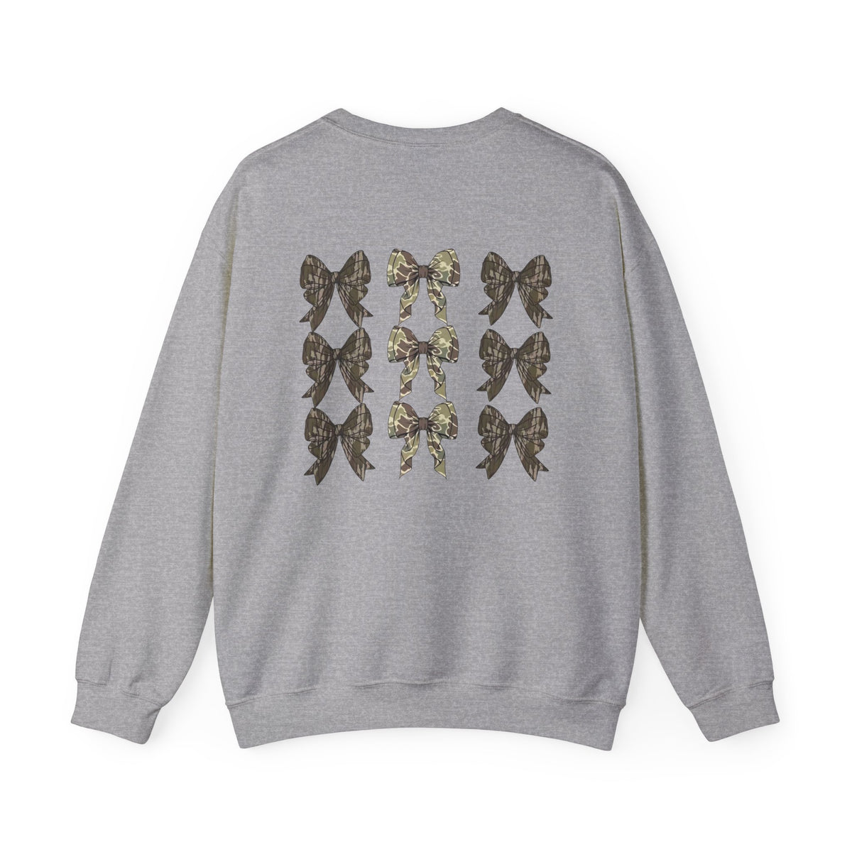 Women Camo Bow Crew neck