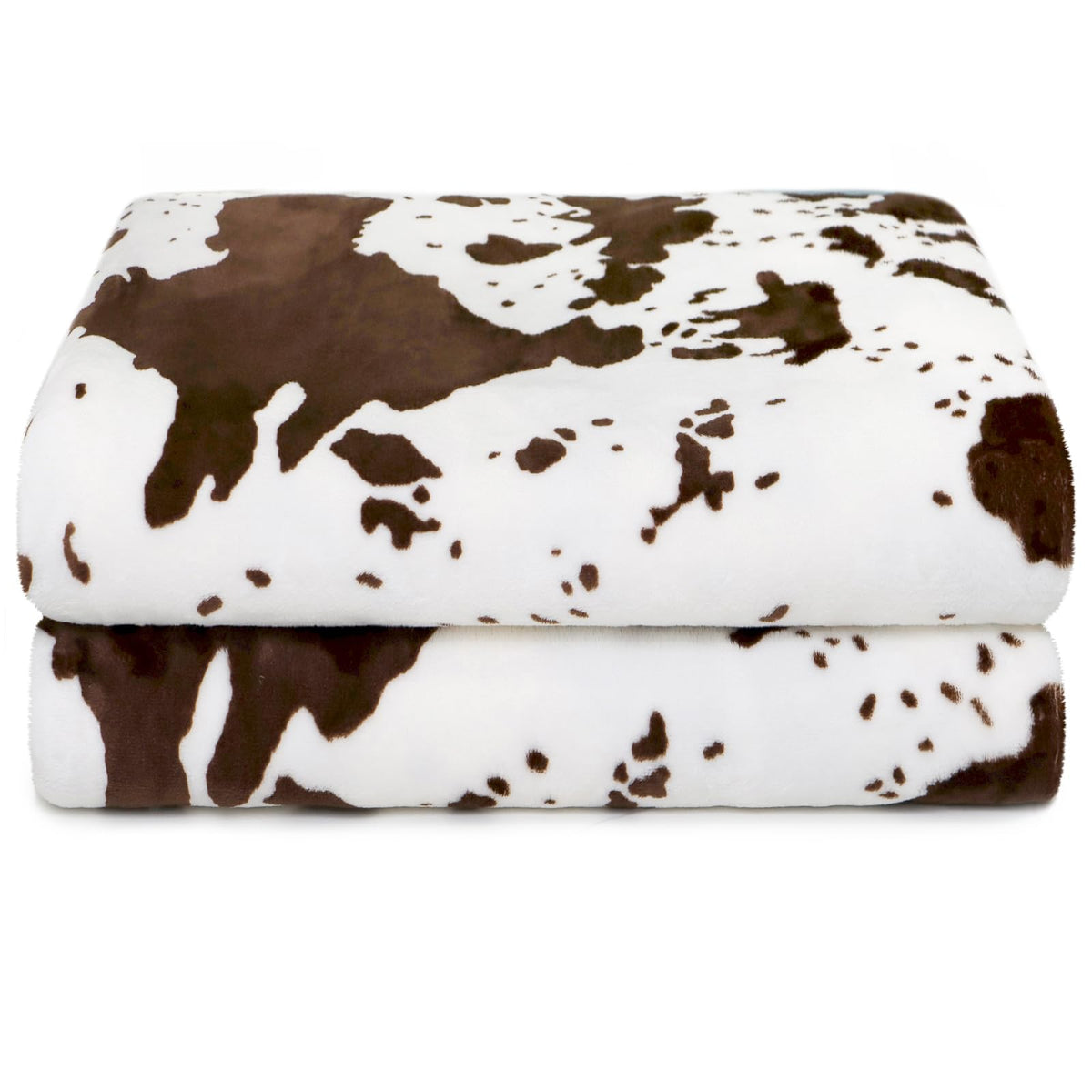 Cow Print Blanket for Couch Bed, Fuzzy Fleece Soft Blankets and Throws, Brown White Western Home Decor, All Season Cozy Birthday Gifts for Cow Lovers Women Men Girls Boys, 50x60 Inches