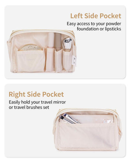 Narwey Makeup Bag Travel Toiletry Bag, Cosmetic Bag for Women Girls