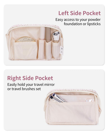 Narwey Makeup Bag Travel Toiletry Bag, Cosmetic Bag for Women Girls