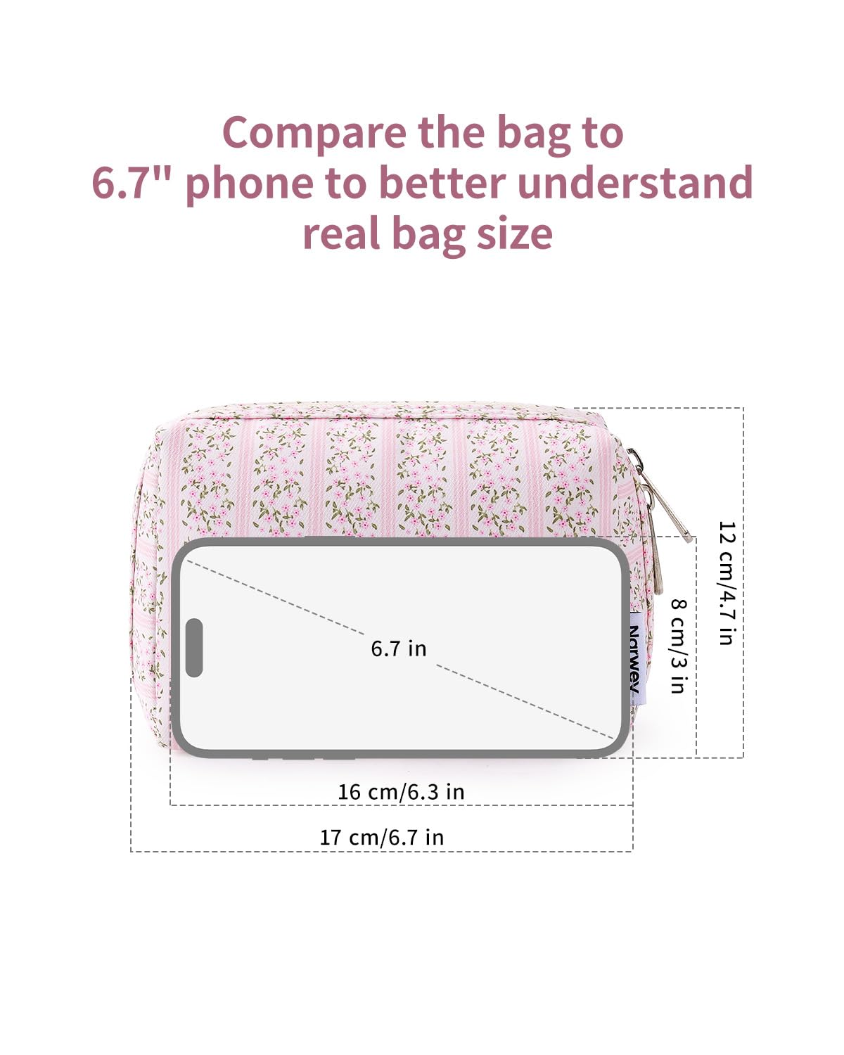 Narwey Makeup Bag Travel Toiletry Bag, Cosmetic Bag for Women Girls