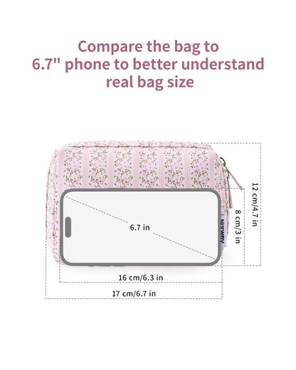 Narwey Makeup Bag Travel Toiletry Bag, Cosmetic Bag for Women Girls