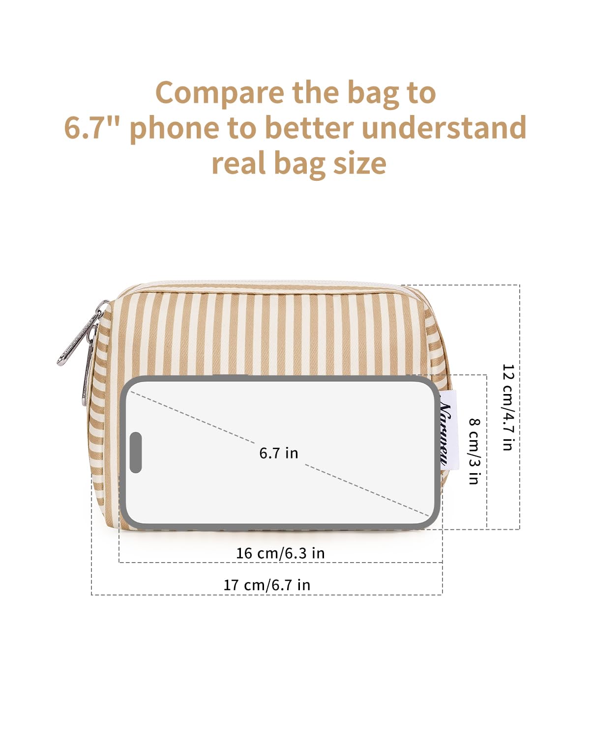 Narwey Makeup Bag Travel Toiletry Bag, Cosmetic Bag for Women Girls