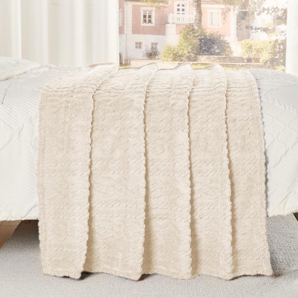 Rust Throw Blanket - Soft & Fluffy Fleece, Cute & Aesthetic, Perfect for Sofa, Couch, Chair, Bed, Living Room & Bedroom, All-Season Use, Plush & Cozy Decorative Blanket