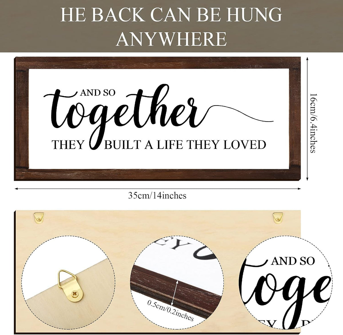Together They Built a Life They Loved Rustic Wood Sign, Classic