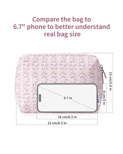 Narwey Makeup Bag Travel Toiletry Bag, Cosmetic Bag for Women Girls
