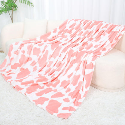 Cow Print Blanket for Couch Bed, Fuzzy Fleece Soft Blankets and Throws, Brown White Western Home Decor, All Season Cozy Birthday Gifts for Cow Lovers Women Men Girls Boys, 50x60 Inches