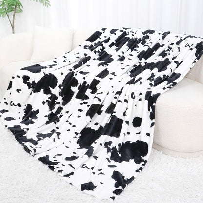 Cow Print Blanket for Couch Bed, Fuzzy Fleece Soft Blankets and Throws, Brown White Western Home Decor, All Season Cozy Birthday Gifts for Cow Lovers Women Men Girls Boys, 50x60 Inches
