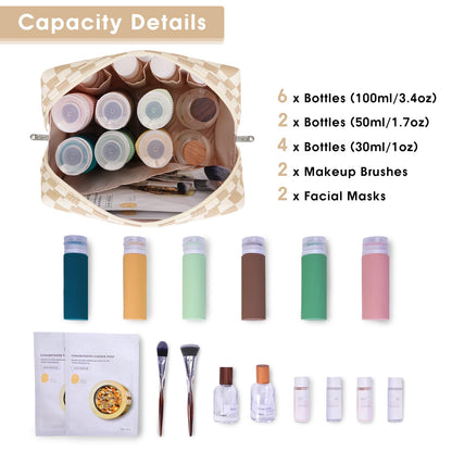 Narwey Makeup Bag Travel Toiletry Bag, Cosmetic Bag for Women Girls