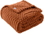 Rust Throw Blanket - Soft & Fluffy Fleece, Cute & Aesthetic, Perfect for Sofa, Couch, Chair, Bed, Living Room & Bedroom, All-Season Use, Plush & Cozy Decorative Blanket