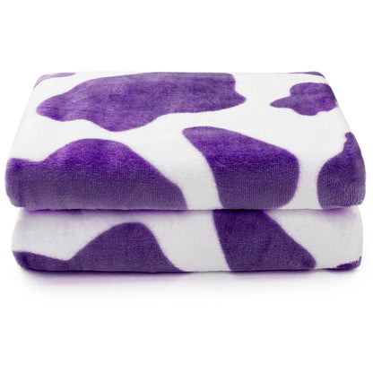Cow Print Blanket for Couch Bed, Fuzzy Fleece Soft Blankets and Throws, Brown White Western Home Decor, All Season Cozy Birthday Gifts for Cow Lovers Women Men Girls Boys, 50x60 Inches