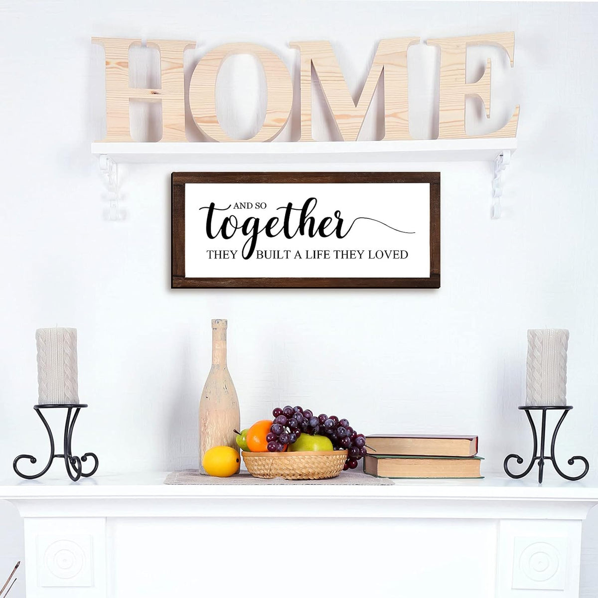 Together They Built a Life They Loved Rustic Wood Sign, Classic