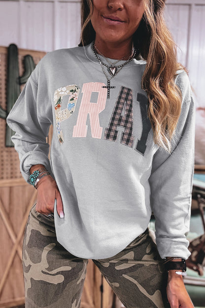PRAY Floral Buffalo Plaid Western Pullover