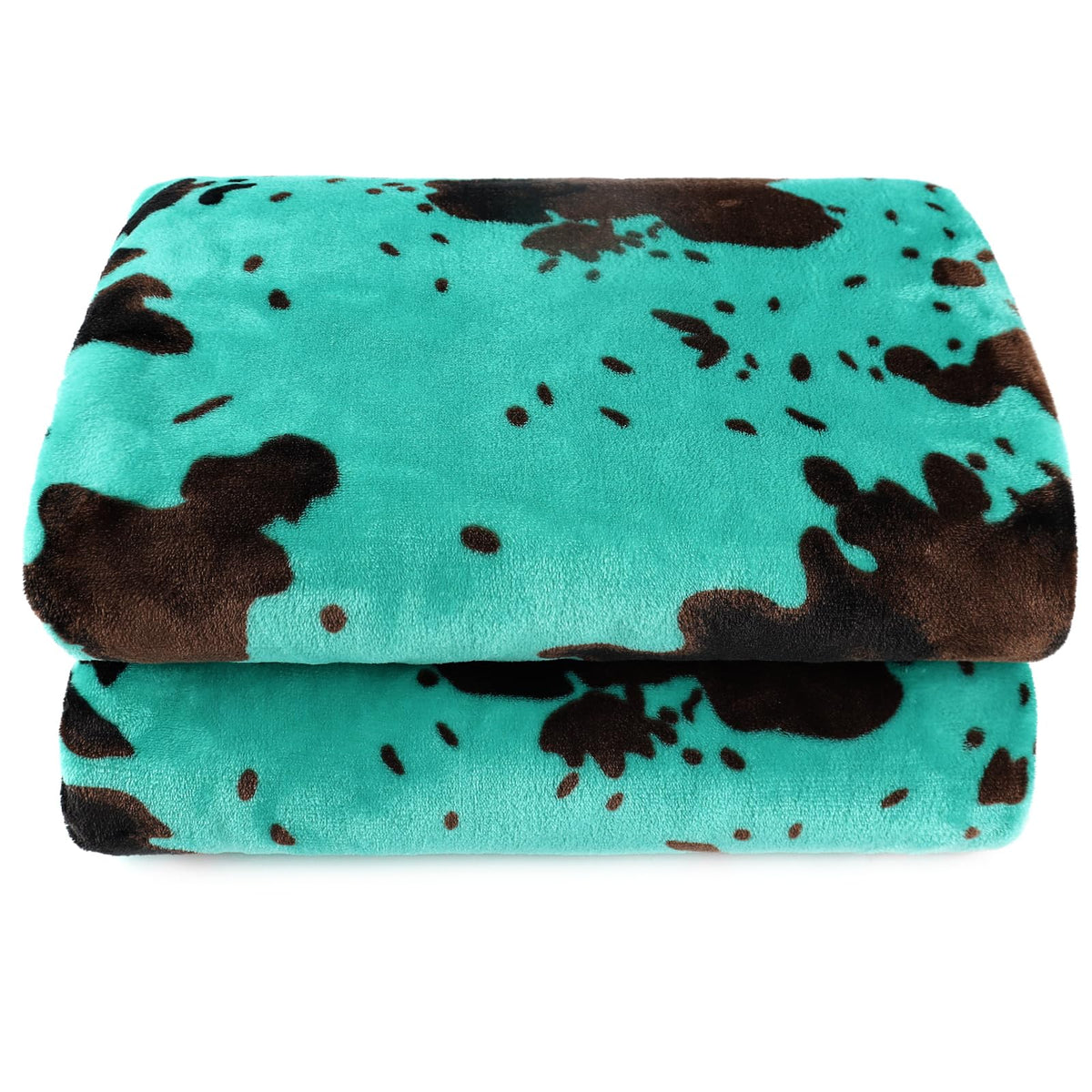 Cow Print Blanket for Couch Bed, Fuzzy Fleece Soft Blankets and Throws, Brown White Western Home Decor, All Season Cozy Birthday Gifts for Cow Lovers Women Men Girls Boys, 50x60 Inches