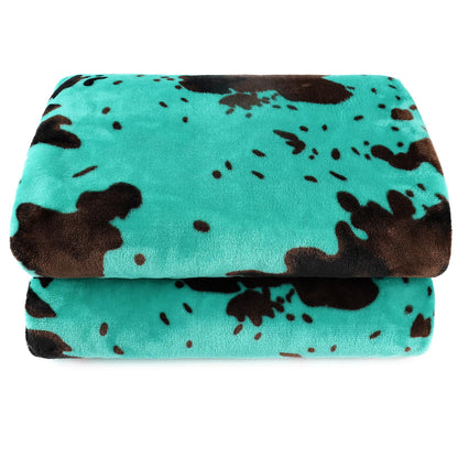 Cow Print Blanket for Couch Bed, Fuzzy Fleece Soft Blankets and Throws, Brown White Western Home Decor, All Season Cozy Birthday Gifts for Cow Lovers Women Men Girls Boys, 50x60 Inches