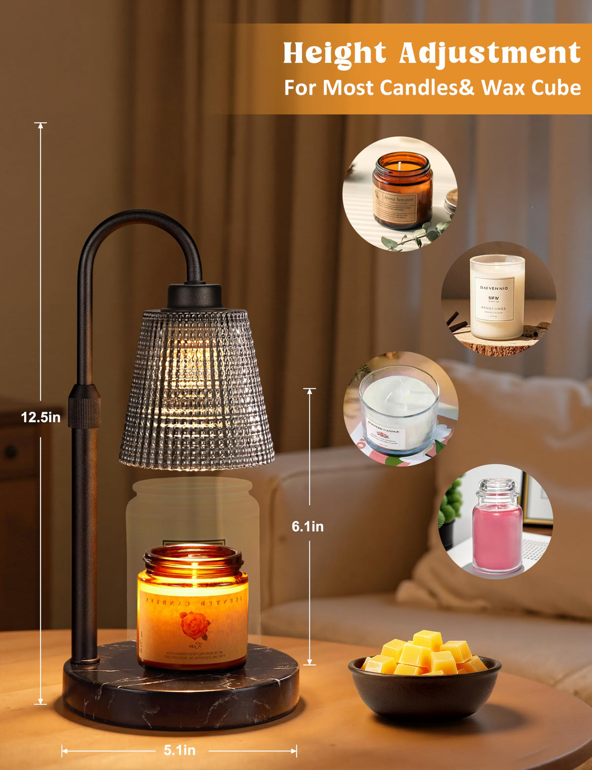 Candle Warmer Lamp with Timer Home Decor Birthday Gifts for Women