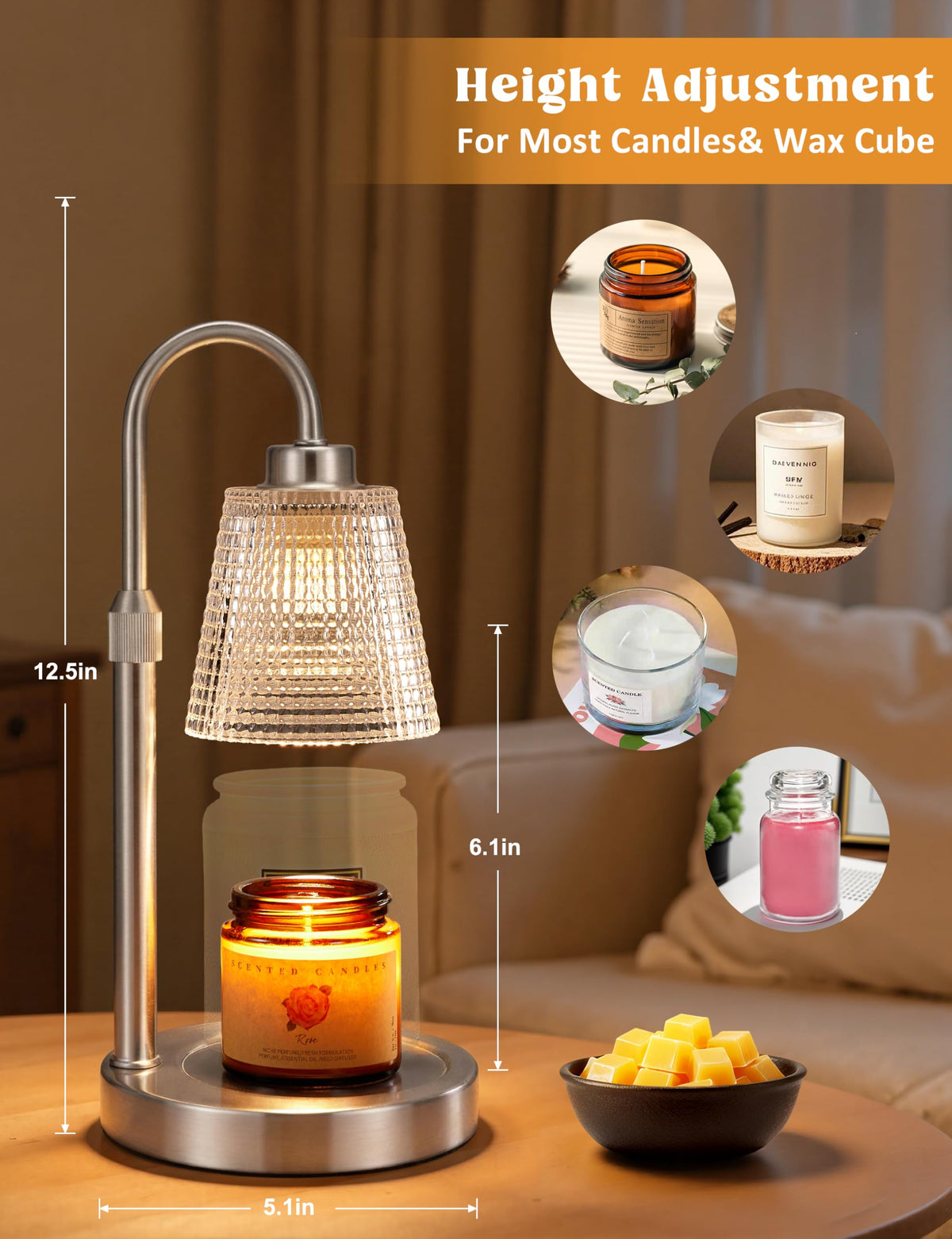 Candle Warmer Lamp with Timer Home Decor Birthday Gifts for Women