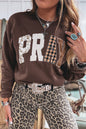 PRAY Floral Buffalo Plaid Western Pullover