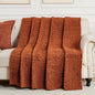 Rust Throw Blanket - Soft & Fluffy Fleece, Cute & Aesthetic, Perfect for Sofa, Couch, Chair, Bed, Living Room & Bedroom, All-Season Use, Plush & Cozy Decorative Blanket
